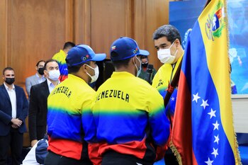 Venezuela's President Nicolas Maduro talks