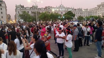 Manifestantes en la Plaza San