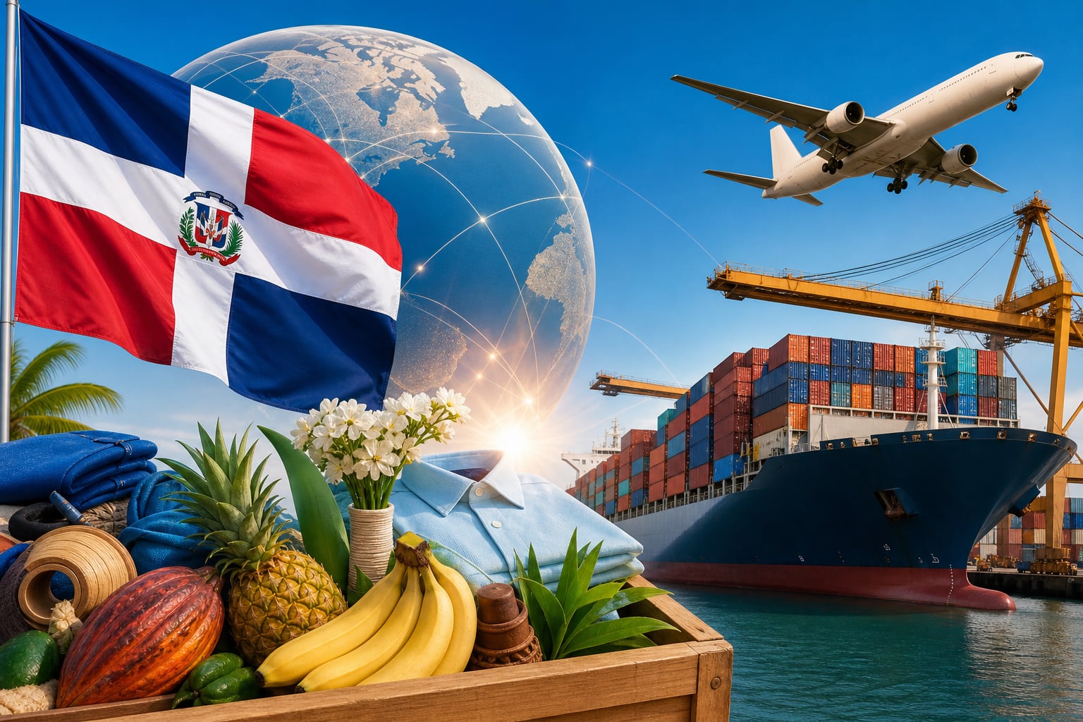Un cargamento de productos agrícolas y manufacturados con la bandera dominicana representa el récord de exportaciones reportado por ProDominicana entre enero y agosto. (Imagen Ilustrativa Infobae)