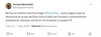 Perro Bermúdez dedicó mensaje a