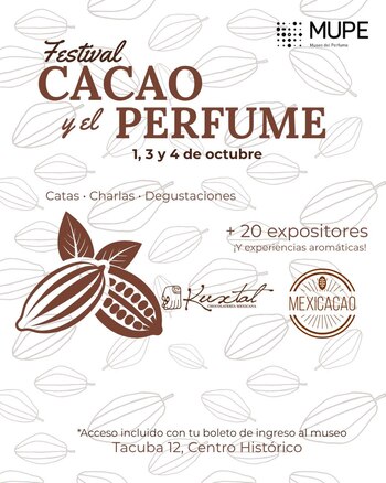 Más de 20 expositores de chocolatería mexicana participan en el festival organizado por el MUPE. (Facebook/MUPE Museo del perfume)