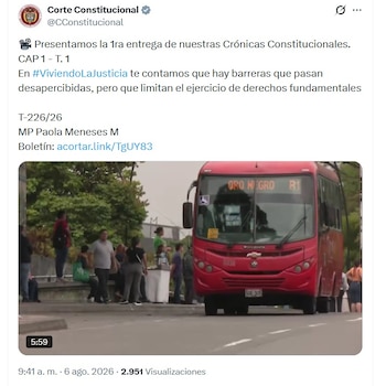 Los detalles del fallo se conocieron la mañana del jueves 6 de agosto de 2026 - crédito @CConstitucional/X