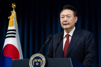 El presidente surcoreano Yoon Suk-yeol (The Presidential Office/Handout via REUTERS)