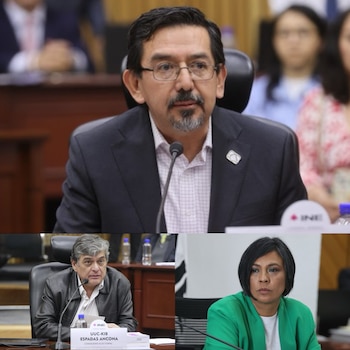 Arturo Chávez, Norma de la Cruz y Uuc-kib Espadas serán los consejeros que integrarán la Comisión del INE.
Crédito: X/ @ErnestoGuerra_