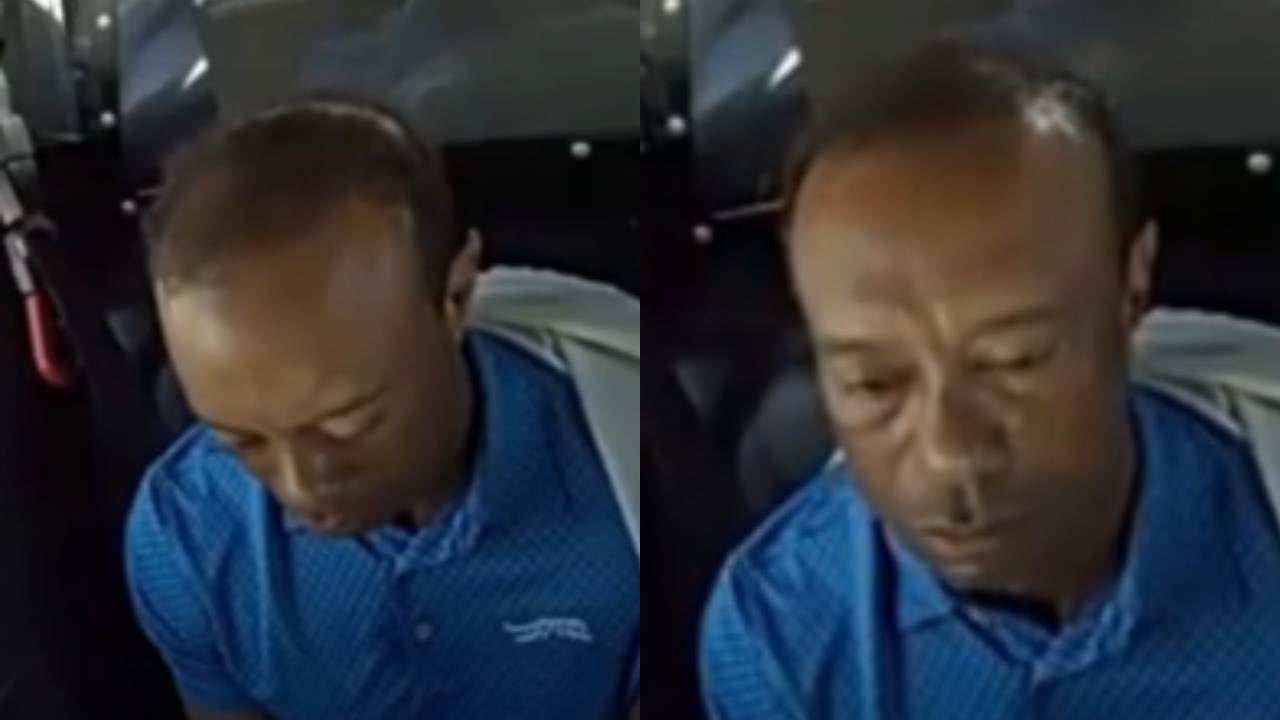 Filtraron un nuevo video de Tiger Woods dentro del auto policial tras el accidente en Florida