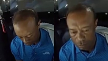 Filtraron un nuevo video de Tiger Woods dentro del auto policial tras el accidente en Florida