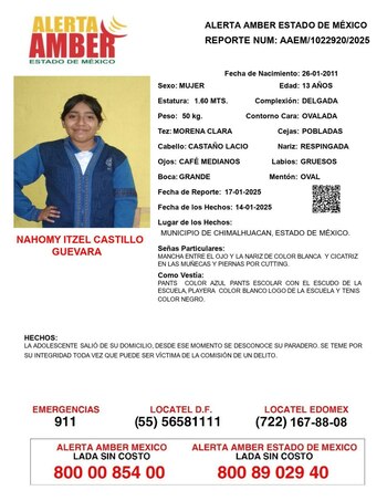 Alerta Amber para localizar a