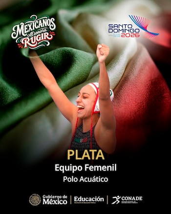 La selección mexicana femenil de waterpolo obtuvo la medalla de plata tras caer 11-10 ante Colombia en la final de Santo Domingo 2026