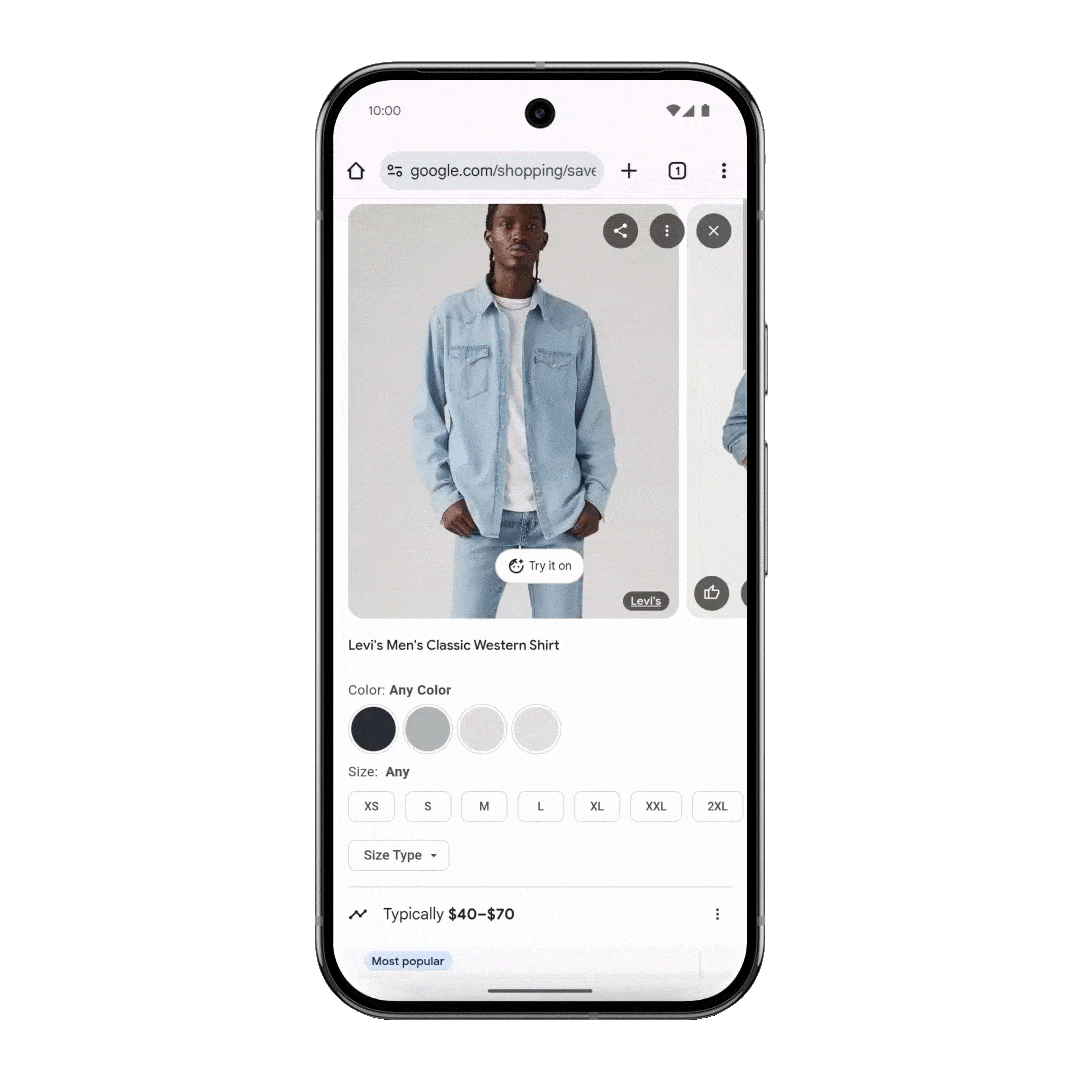 El modelo tecnológico de Google interpreta la caída de las telas y la postura corporal para recrear el ajuste de la ropa.