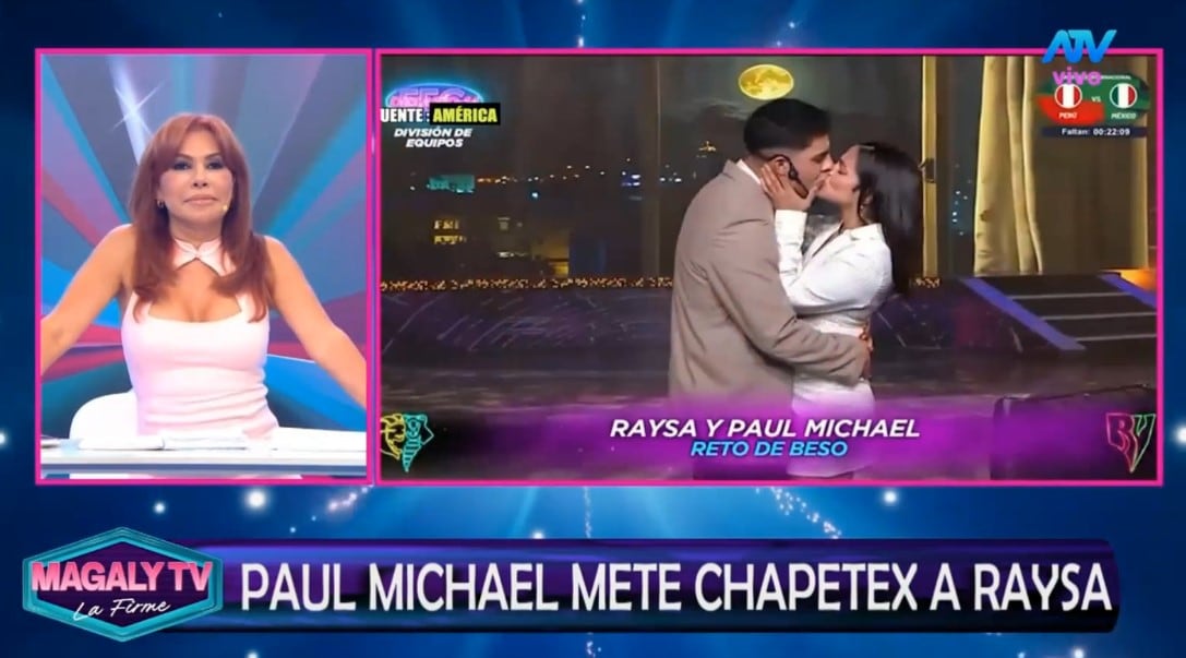 Magaly Medina analiza el beso de Paul Michael y Raiza Ortiz y cuestiona sus explicaciones: “¿Quién se les va a creer?”. Captura: Magaly TV La Firme.