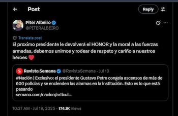 Piter Albeiro, compartió su opinión