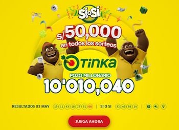 La Tinka HOY 3 de mayo: revisa aquí los números ganadores y cuánto quedó el pozo. Captura: La Tinka.