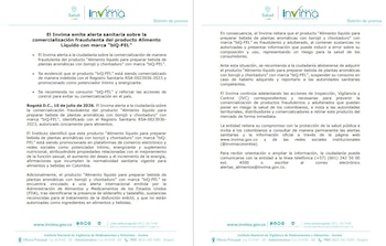 El Invima calificó a biQ-FEL como un producto fraudulento y adulterado por contener sustancias prohibidas e información engañosa - crédito Invima