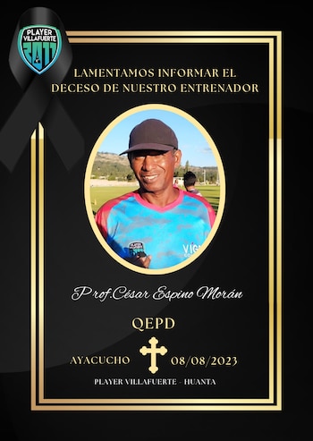 Player Villafuerte se despidió de su entrenador, César Espino. (Player Villafuerte)