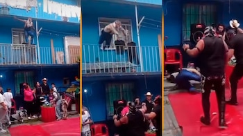 Luchador cae desde un segundo