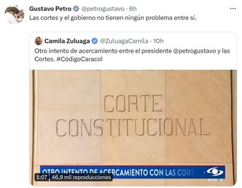 Presidente Gustavo Petro niega problemas con las Cortes