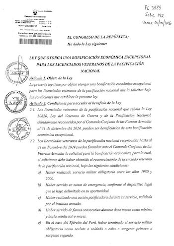 Autógrafa de la ley que