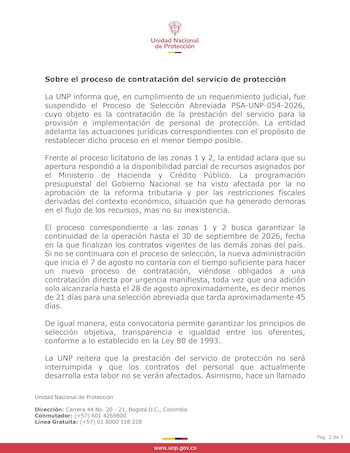 UNP - crédito @UNPColombia/X