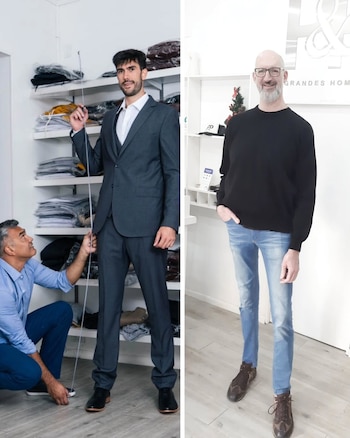 Joaquín Lallana y Fernando Borcel, dos de los basquetbolistas más altos en la historia de la Liga Nacional (Instagram @palaciosypalacios)