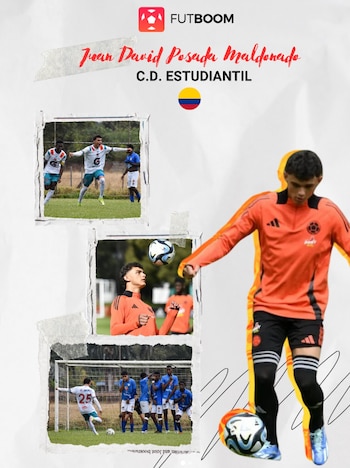 Juan David Posada tiene proceso en selección Colombia, divisiones menores, y en el club CD Estudiantil - crédito @futboom.de/Instagram