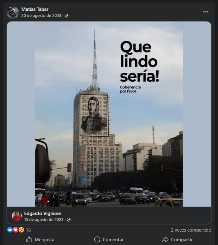 Algunas de las publicaciones de Matías Tabar en sus redes sociales