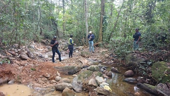 Inspección ambiental confirma afectación a fuente hídrica por minería ilegal en Panamá