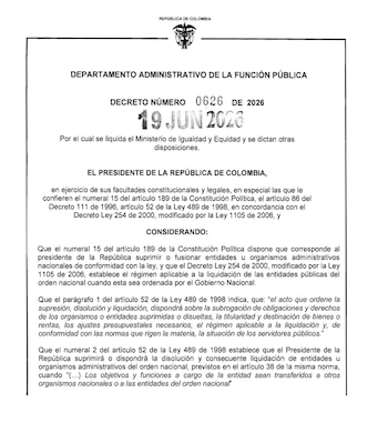 Decreto 0626 del 19 de junio de 2026
