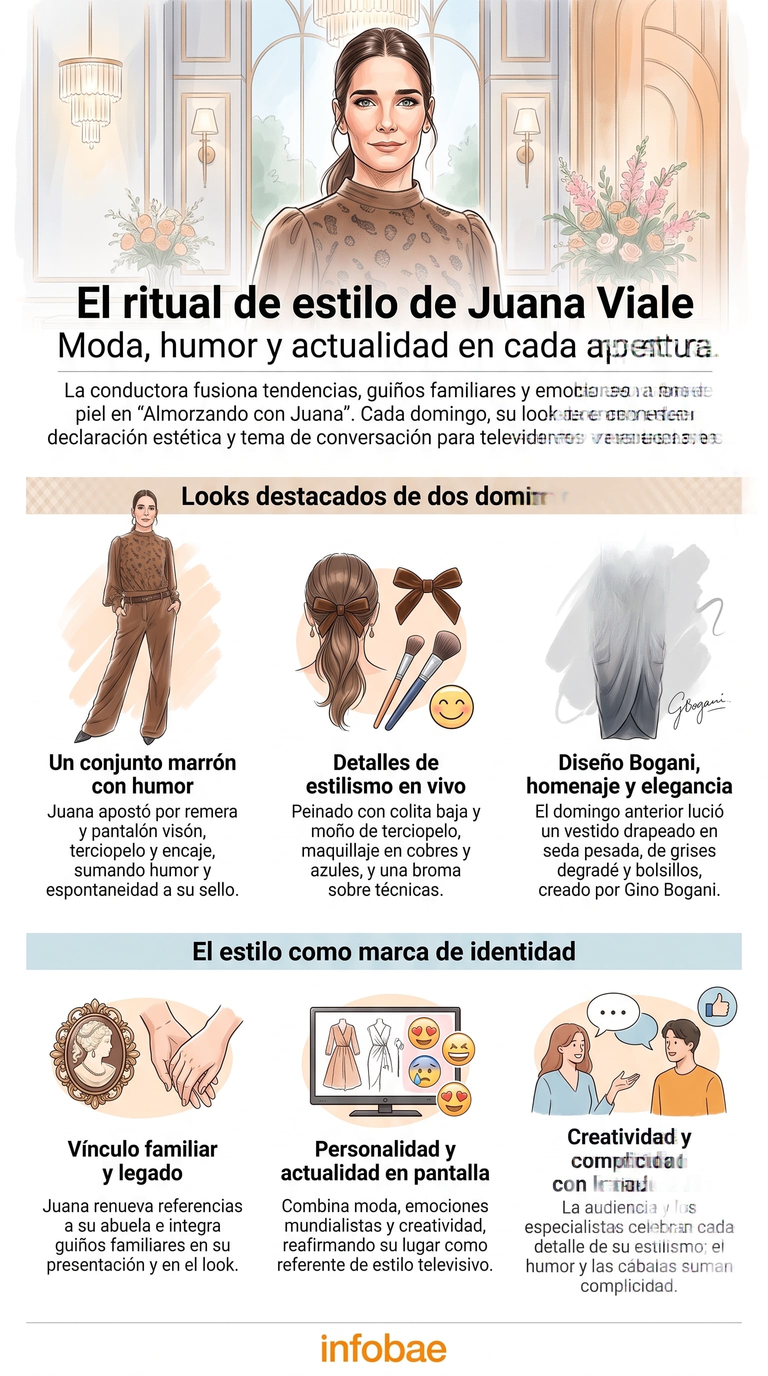 El estilo de Juana Viale para recibir a sus invitados en su