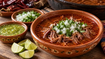 Doña Ángela comparte su receta de birria de res casera con chile guajillo y salsa verde