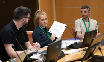 Noelia Estraviz, durante su comparecencia