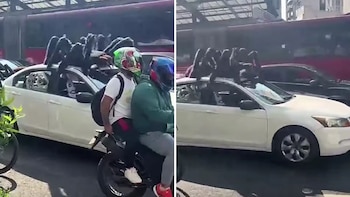 Conductor sorprende en CDMX: decora su auto con una enorme araña por Halloween y Día de Muertos