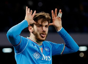 Kvaratskhelia celebra un gol (REUTERS/Ciro