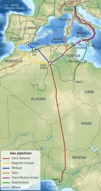 El Gasoducto Transahariano (Wikimedia Commons)
