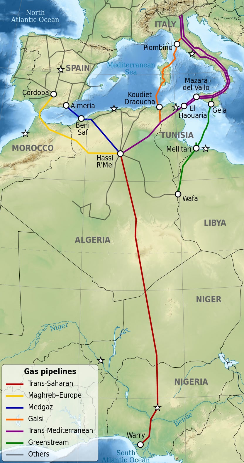 El Gasoducto Transahariano (Wikimedia Commons)