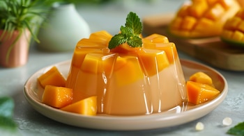 Gelatina de amaranto con trozos