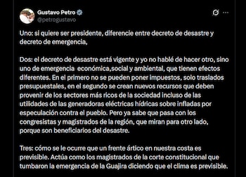 El presidente Gustavo Petro respondió