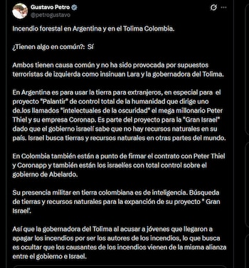 Gustavo Petro - crédito @petrogustavo/X