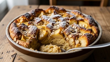 Budín de pan con manzana y avena: el postre casero más esponjoso y económico que conquista en cada bocado