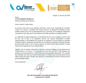 El representante Óscar Villamizar dejó