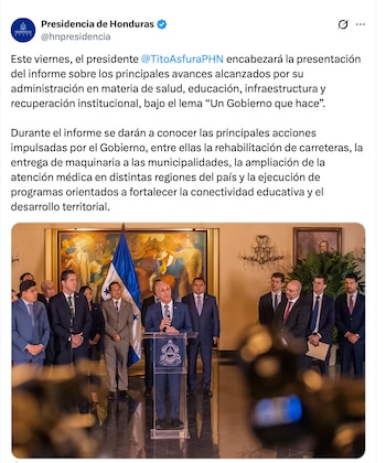 El Gobierno presentó un balance de sus primeros seis meses de gestión y continuará presentando balances de cada institución pública. (FOTO: Presidencia de Honduras)