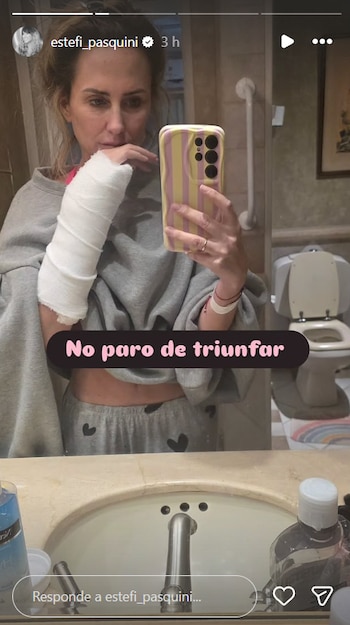 La nutricionista Estefanía Pasquini comunicó la caída con humor en Instagram y escribió: “No paro de triunfar”