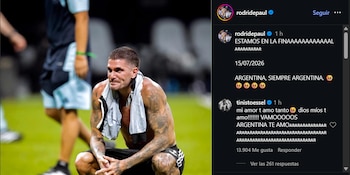 El posteo de De Paul y el comentario de Tini