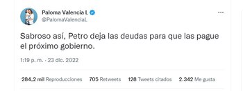 Valencia arremetió contra Petro, otra