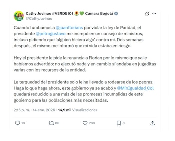 Con este mensaje, la representante