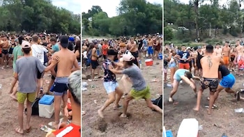 Video: batalla campal durante un