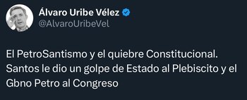 El expresidente Álvaro Uribe, se