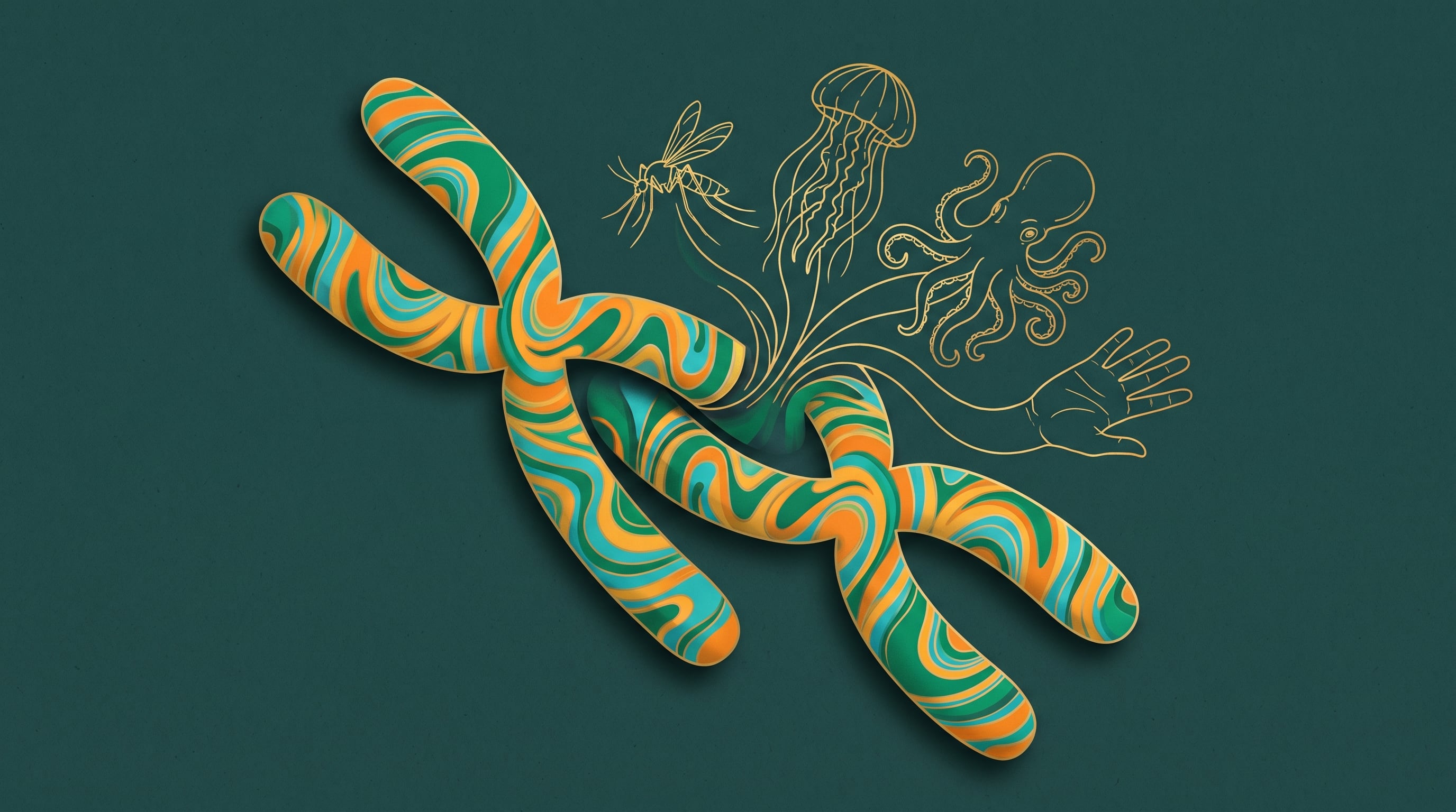 La fusión con mezcla une cromosomas y entremezcla genes de un modo que no permite volver a la organización cromosómica anterior. (Imagen Ilustrativa Infobae)