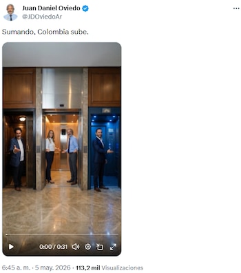 Video con IA de Juan Daniel Oviedo sacudió el debate electoral en Colombia - crédito @JDOviedoAr/X