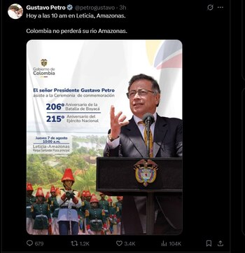 Información confirmada por Gustavo Petro