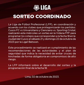 Comunicado de la Liga de